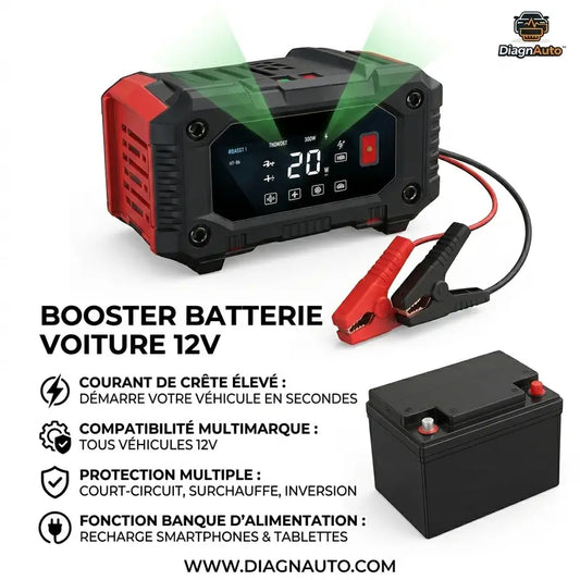 booster batterie voiture utilisé pour démarrer une voiture avec batterie déchargée facilement