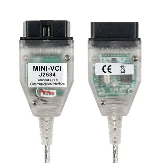 Interface diagnostic Mini VCI J2534 OBD2 compatible diagnostic automobile avec connecteur USB transparent et certification CE